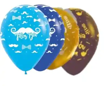 R-12 Globos Bombas Fiesta Sempertex Feliz Dia Bigotes Fashion Surtido X12 Globo