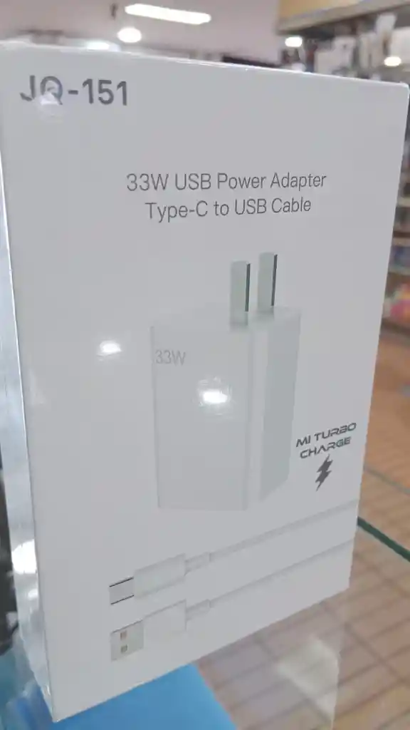 Cargador Rápido Para Celular 2 En 1 Juqu 33w Jq-151 + Cable 1 Metro Tipo C