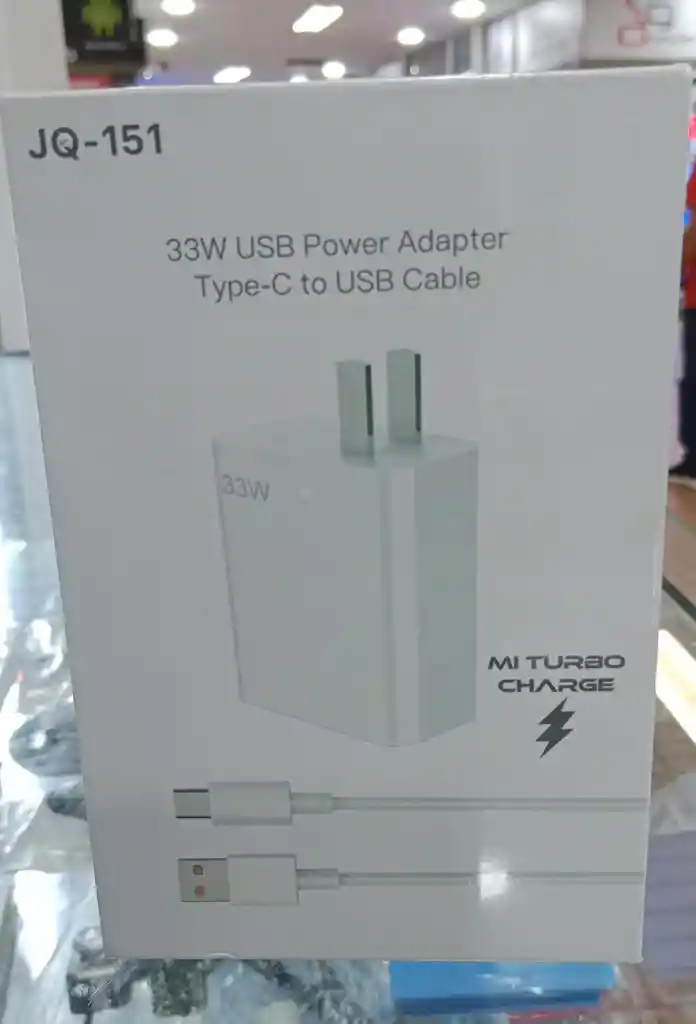 Cargador Rápido Para Celular 2 En 1 Juqu 33w Jq-151 + Cable 1 Metro Tipo C