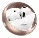 Auriculares Inalámbricos Bluetooth Oczu Manos Libres Color Blanco / Estuche Oro Rosa