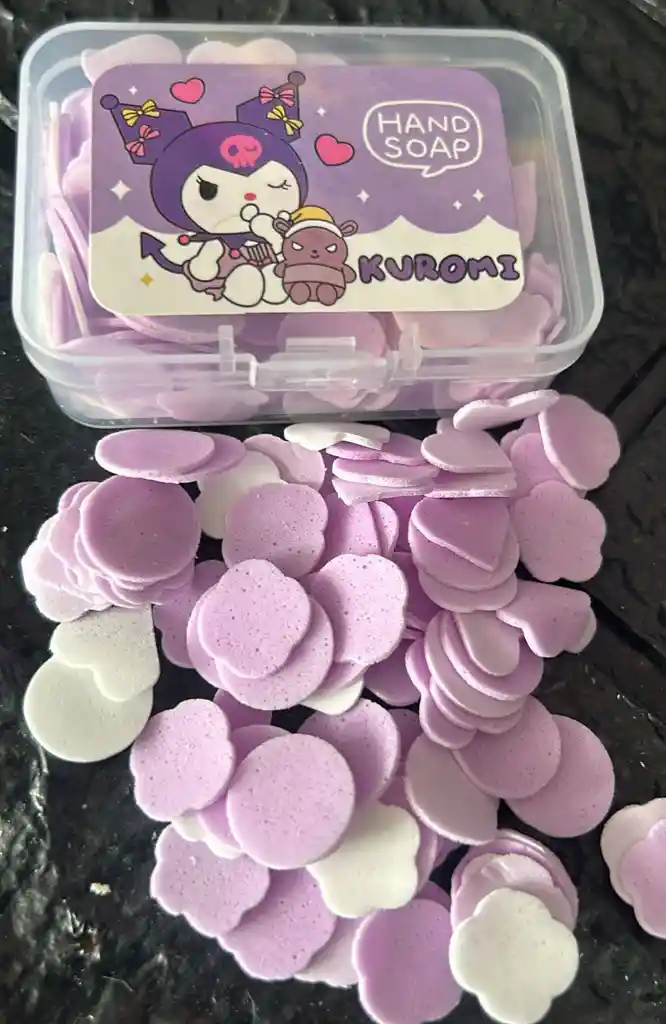Jabon En Petalos Morados Caja Cuadrada