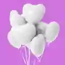 Globo Metalizado Corazón Blanco 18" (x1 Unidad)