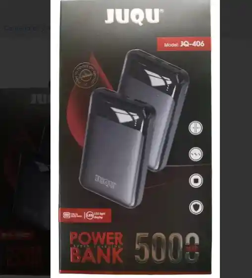 Power Bank Carga De 1 A 2 Veces Tu Celll -negro Batería Portátil 5000mah 2.1a Ultra Mini + Cable