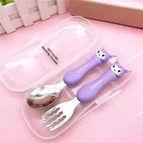 Cubiertos De Kuromi Morados