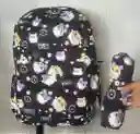 Maletin Dama O Niña Doble Compartimiento Estampado + Cartuchera