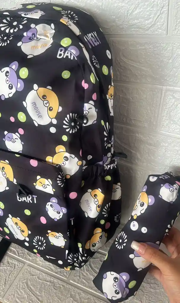 Maletin Dama O Niña Doble Compartimiento Estampado + Cartuchera
