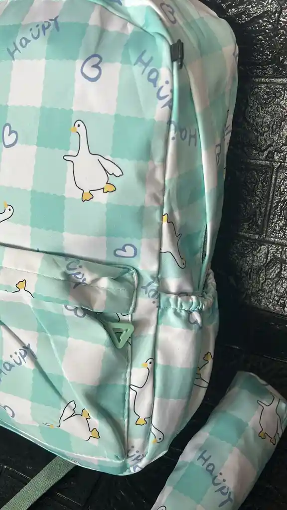 Maletin Dama O Niña Doble Compartimiento Estampado + Cartuchera