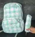 Maletin Dama O Niña Doble Compartimiento Estampado + Cartuchera
