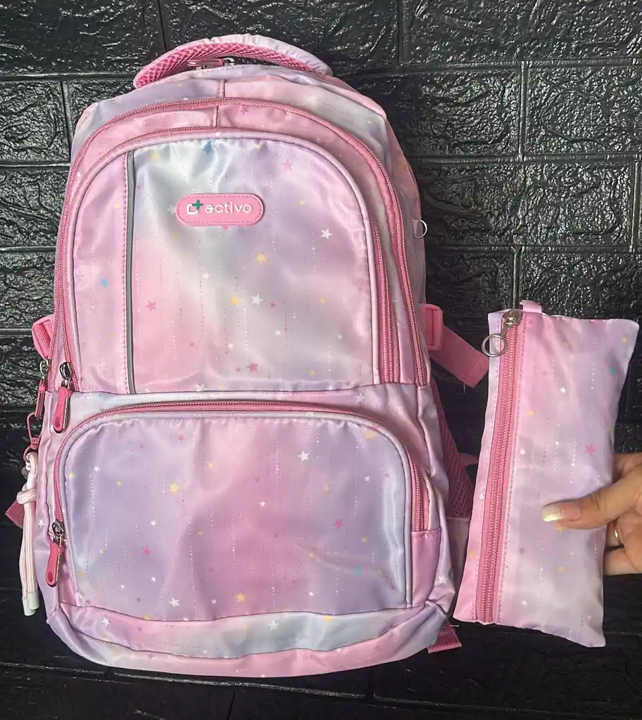 Maletin Dama O Niña Tres Compartimientos Estampado + Cartuchera