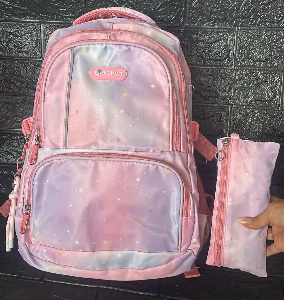 Maletin Dama O Niña Tres Compartimientos Estampado + Cartuchera
