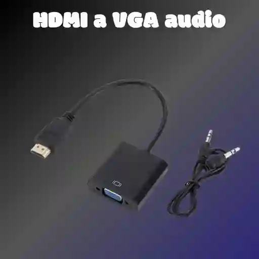 Adaptador Convertidor Cable Hdmi A Vga 1080p + Audio