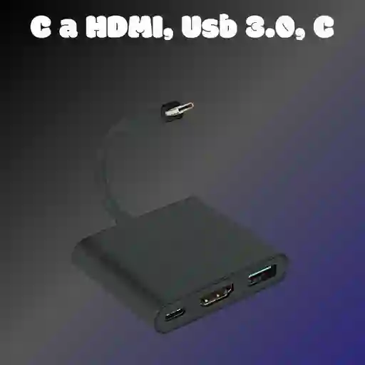 Convertidor Tipo C A Hdmi, Usb 3.0, Tipo C, 3 En 1