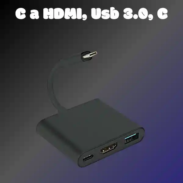 Convertidor Tipo C A Hdmi, Usb 3.0, Tipo C, 3 En 1