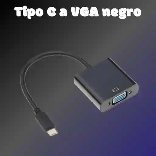 Cable Negro Convertidor Adaptador Tipo C A Vga Hd1080p