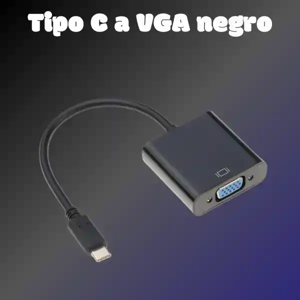 Cable Negro Convertidor Adaptador Tipo C A Vga Hd1080p