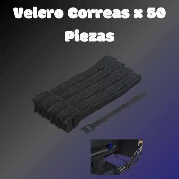 Velcro Cintas Correas Amarra Cables Colores X 50 Piezas