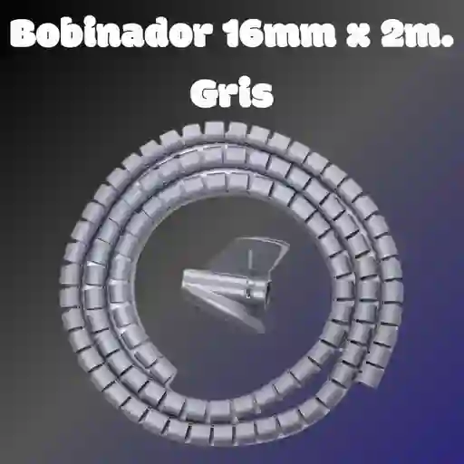 Bobinador Gris Organizador De Cables De 16mm X 2m