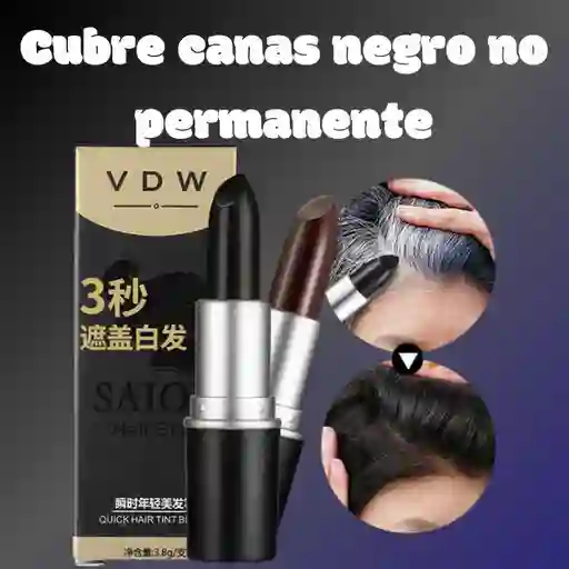 Tinte Negro Crema Temporal Cubre Cana