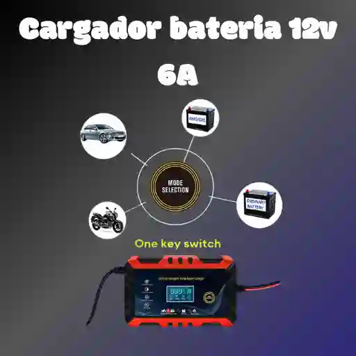 Cargador Bateria 12v 6a Rojo