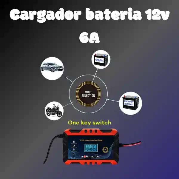 Cargador Bateria 12v 6a Rojo