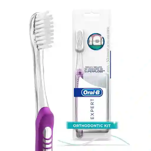 Cepillo de Dientes Oral-B Expert Ortodoncia + Seda Dental SuperFloss 1 Kit