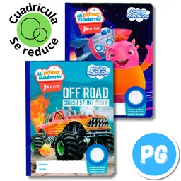 Cuaderno Cosido Norma 100 Hojas Mi Primer Cuaderno Progresivo Motivo Niño (cuadricula Se Va Reduciendo)