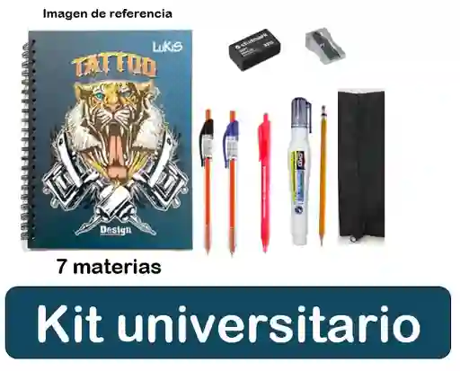 Kit Cuaderno 7 Materias Universitario Masculino