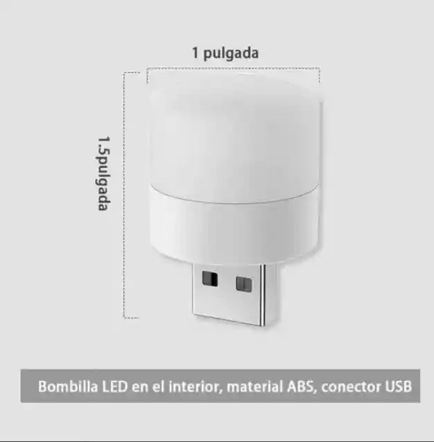 Mini Lámpara Luz Led Usb Bombillo Luz Blanca
