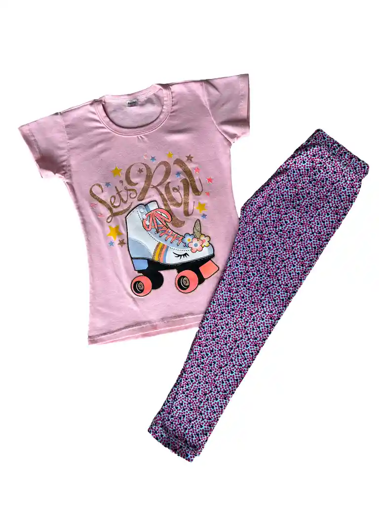 Conjunto Para Niña 4-5 Añps Leggins Y Blusa Camiseta Para Niñas.