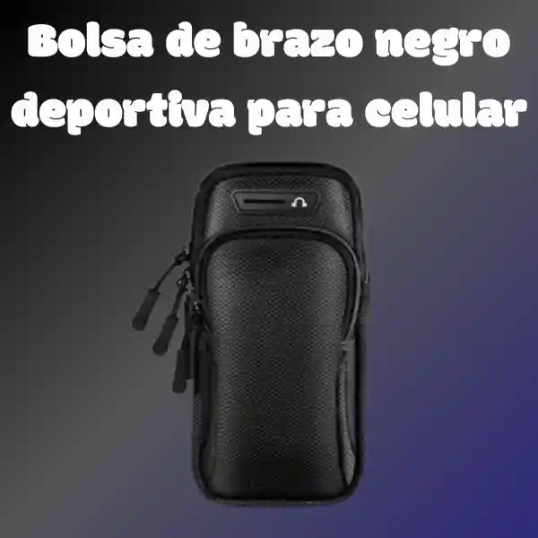 Bolsa De Brazo Negro Deportiva Para Teléfono Móvil Para Correr