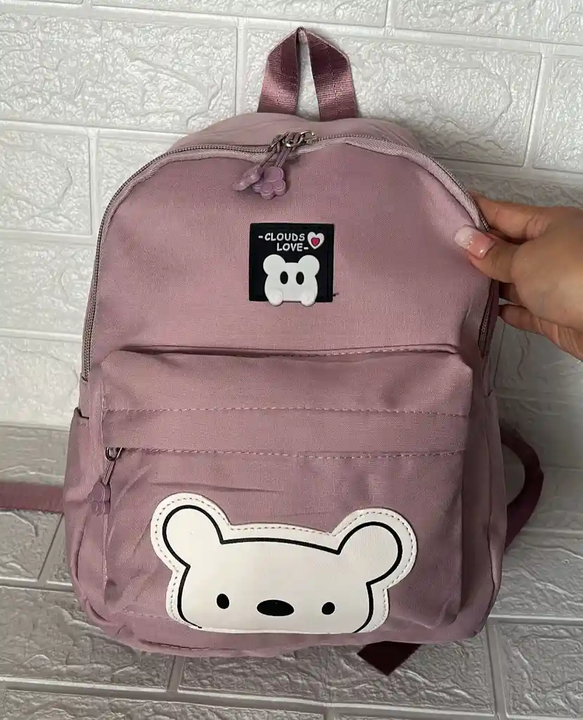 Maletin Escolar Dama 2 Bolsillos Pequeño Lila / Bolso