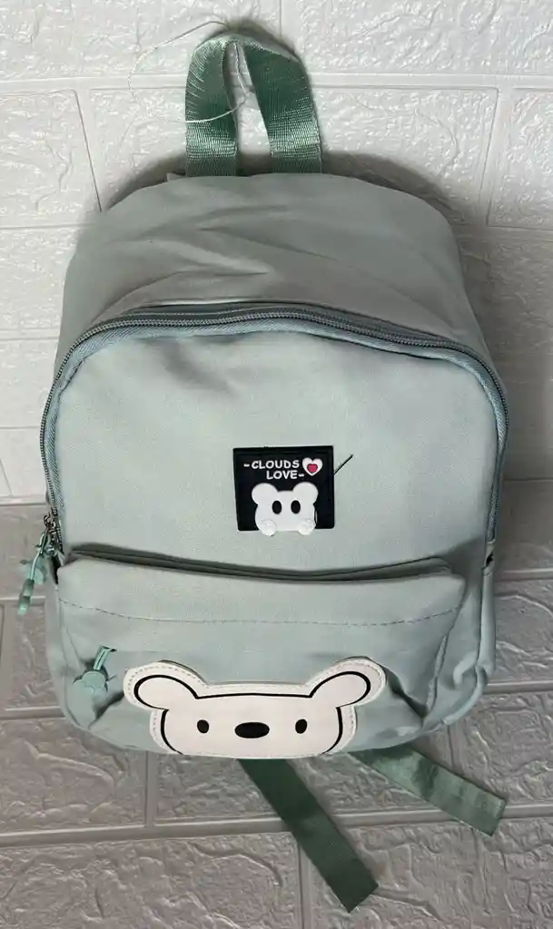 Maletin Escolar Dama 2 Bolsillos Pequeño Verde / Bolso