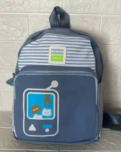 Maletin Escolar Niño 2 Bolsillos Pequeño Azul / Bolso