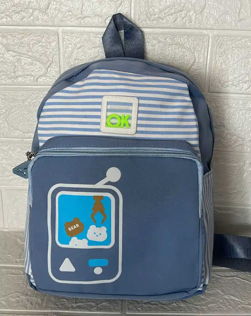 Maletin Escolar Niño 2 Bolsillos Pequeño Azul / Bolso