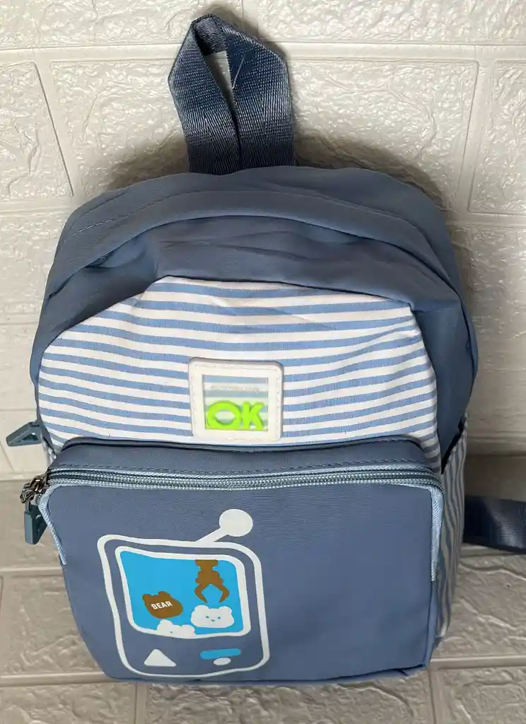 Maletin Escolar Niño 2 Bolsillos Pequeño Azul / Bolso