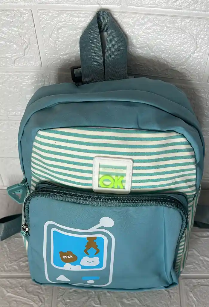 Maletin Escolar Niño 2 Bolsillos Pequeño Verde / Bolso