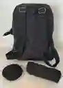 Maletin Escolar Dama O Niña 4 Bolsillos Pequeño Negro + Cartuchera Y Monedero / Bolso