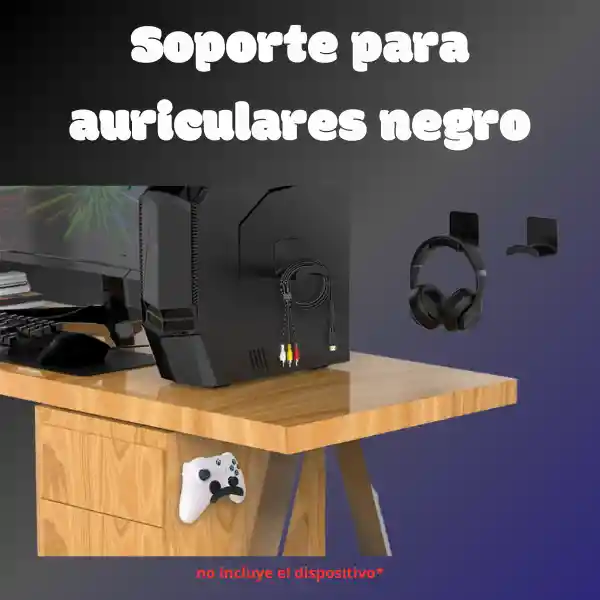 Soporte Universal Para Colgar Auriculares Negro