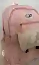 Maletin Escolar Dama O Niña 4 Bolsillos Grande Rosado + Monedero / Bolso