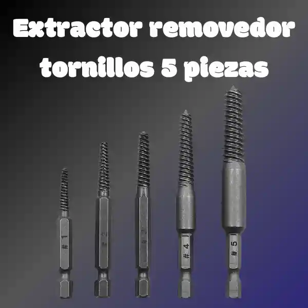 Extractor Removedor De Tornillos De 5 Piezas