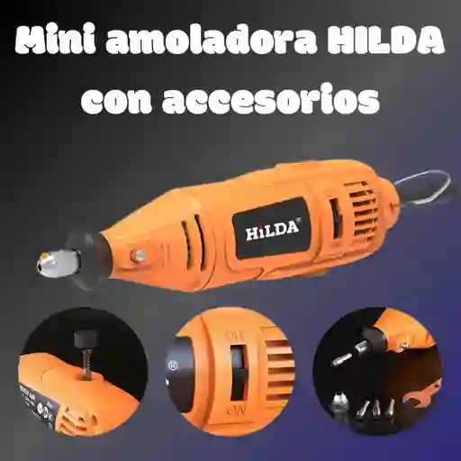 Mini Amoladora De Taladro Eléctrico Hilda Con Accesorios
