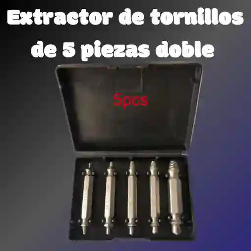 Extractor Removedor De Tornillos De 5 Piezas Doble Cabezal
