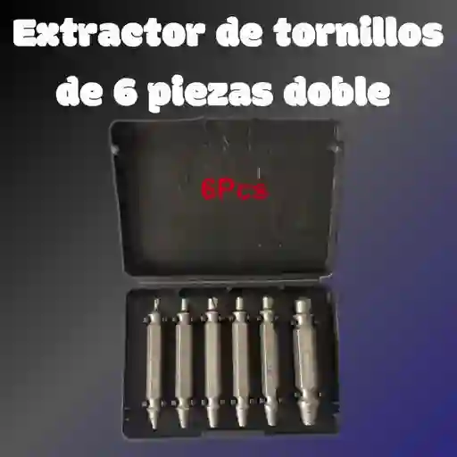 Extractor Removedor De Tornillos De 6 Piezas Doble Cabezal