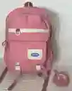 Maletin Escolar Dama O Niña 3 Bolsillos Grande Rosado + Monedero / Bolso