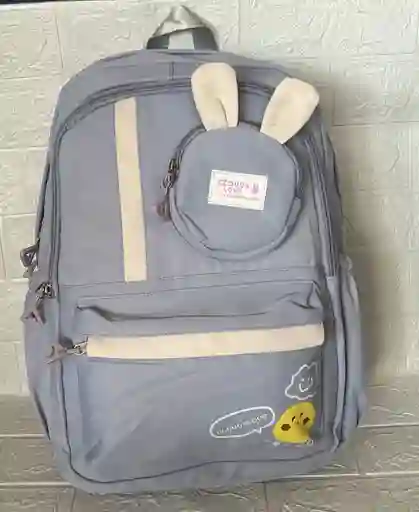 Maletin Escolar Dama O Niña 3 Bolsillos Grande Azul / Bolso