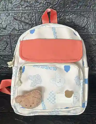 Maletin Escolar Dama O Niña 3 Bolsillos Pequeño Naranja / Bolso