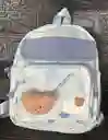 Maletin Escolar Dama O Niña 3 Bolsillos Pequeño Azul / Bolso