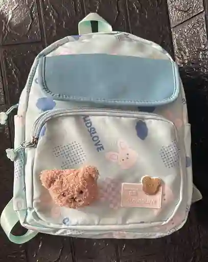 Maletin Escolar Dama O Niña 3 Bolsillos Pequeño Verde / Bolso