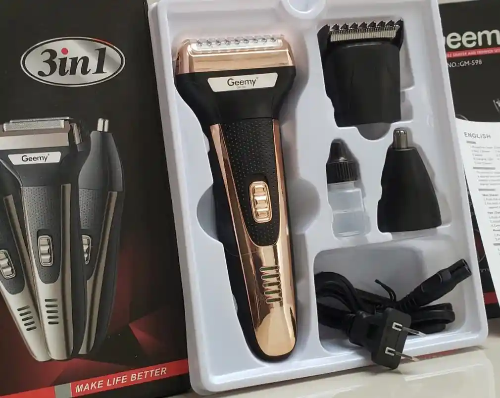 Maquina De Afeitar 3 En 1 Recargable Geemy Afeitadora/pelo/nariz