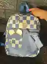 Maletin Escolar Dama O Niña 2 Bolsillos Pequeño Azul / Bolso
